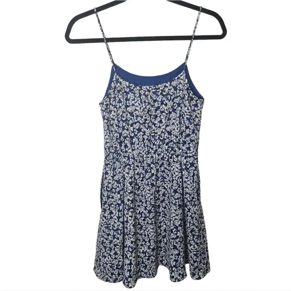 J.Crew Blue Flowers Summer Dress Halter Sz 00 - Picture 9 of 9